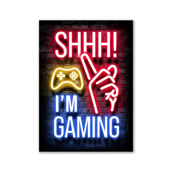 Gamer Quotes Neon Art Poster