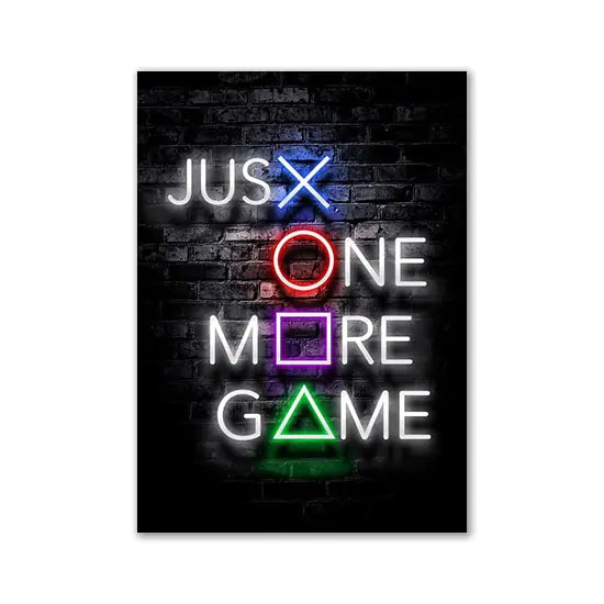 Gamer Quotes Neon Art Poster