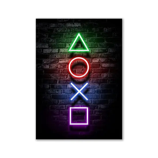 Gamer Quotes Neon Art Poster