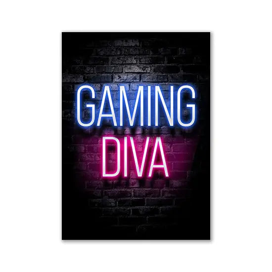 Gamer Quotes Neon Art Poster