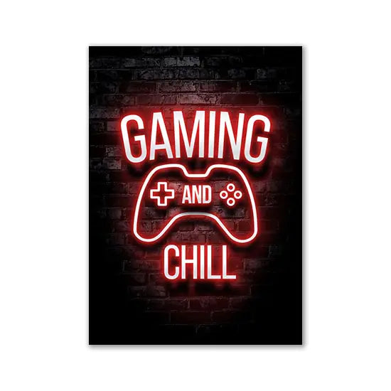 Gamer Quotes Neon Art Poster