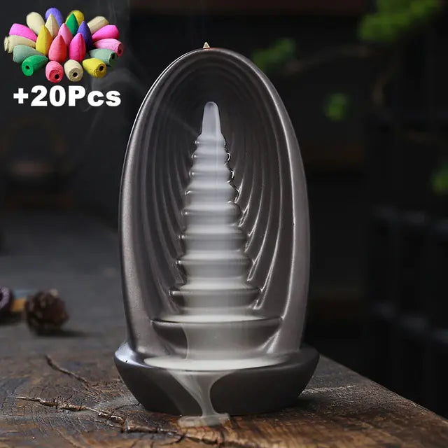 Clay Waterfall Incense Burner