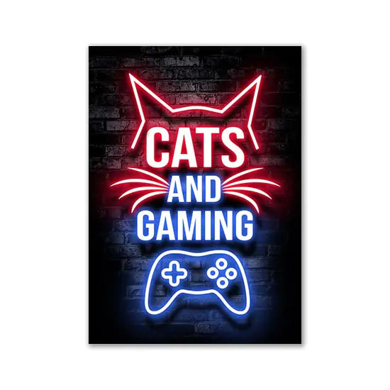 Gamer Quotes Neon Art Poster